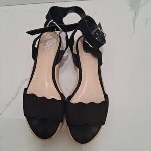 Vince Camuto Kamperla Women Espadrille Open Toe Ankle Buckle Black Size-8M